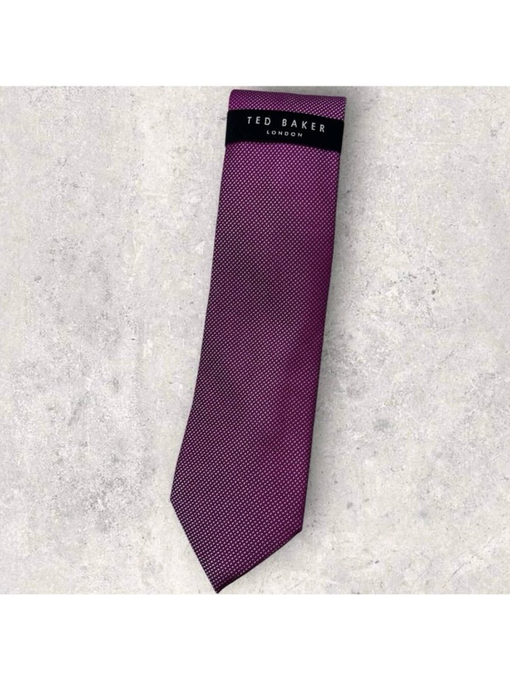 NEW TED BAKER Silk Polyester Tie Pink Purple White Geometric W:3.1"